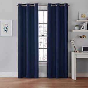 Brookstone Galaxy 63” Blackout Grommet Window Curtain Panels in Navy (Set of 2)